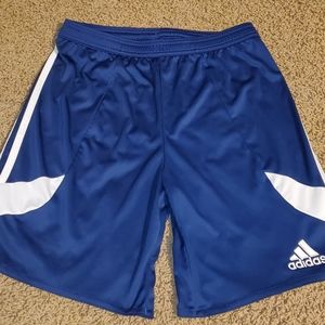 Blue Adidas youth soccer shorts XL